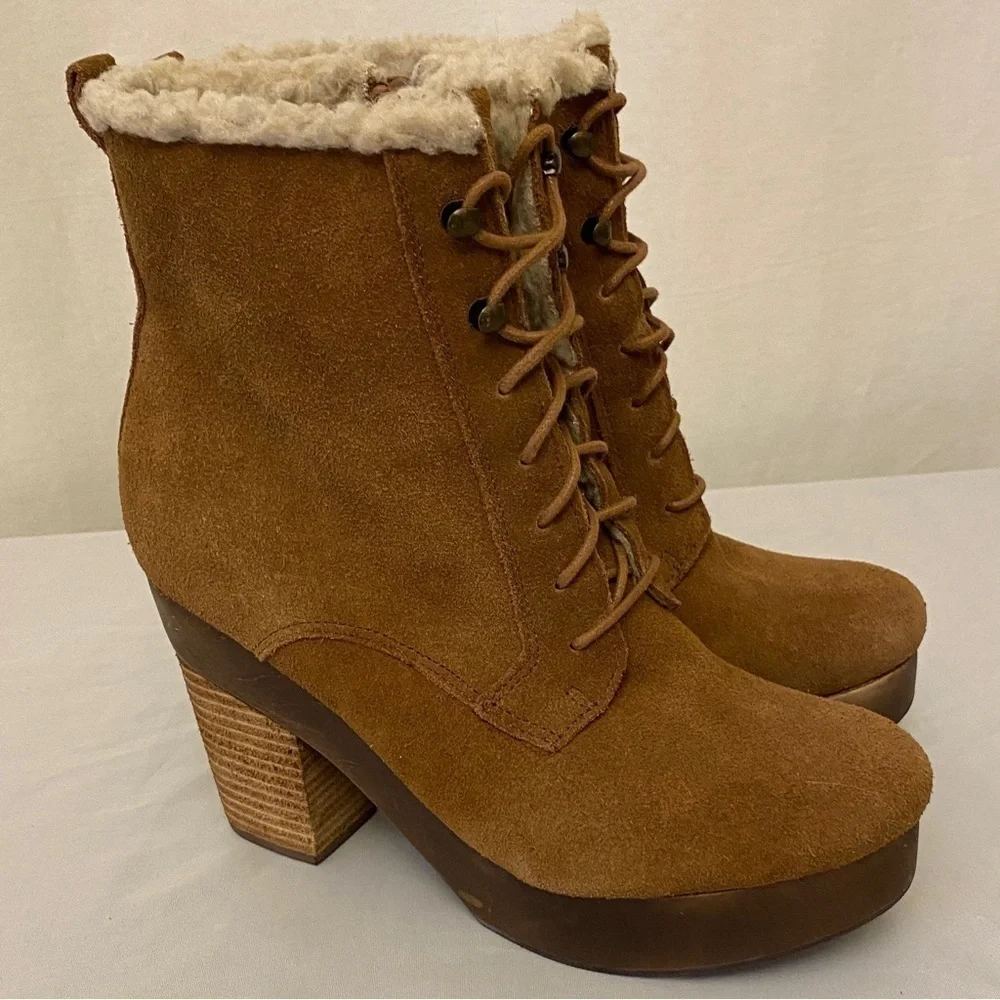 Ralph Lauren Denim & Supply Carsyn Women’s Boots Size 7.5 Suede Chunky Heel Shoe